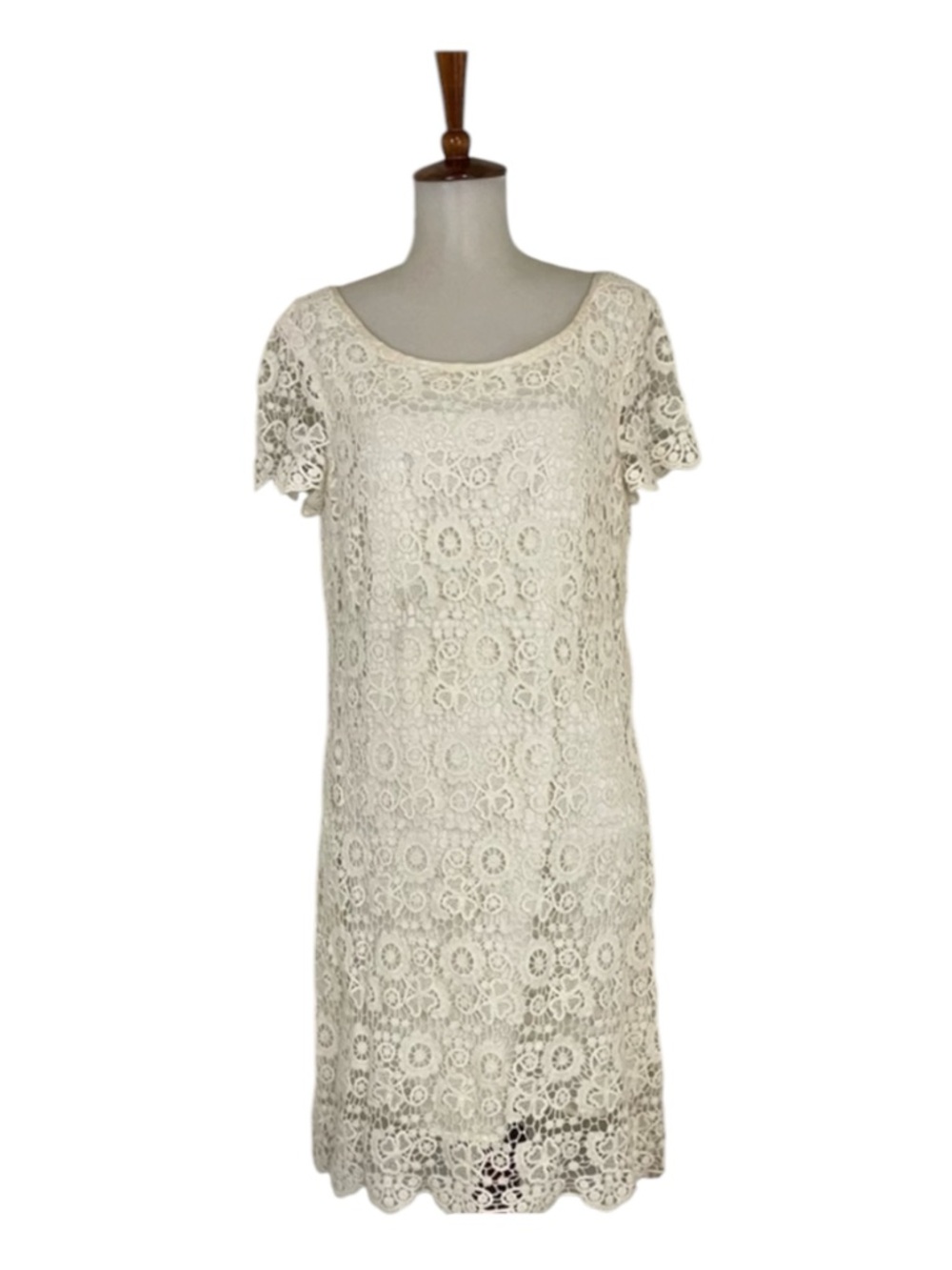 Moulinette Souers Anthropologie Lace Dress Women’s 6 Cream Short Sleeve Angel‎